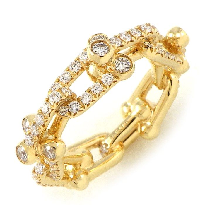 Tiffany & Co. Hardware Link Full Circle Diamond Ring 1.32ct K18YG