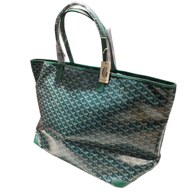 GOYARD Artois GM Green PVC & Leather Unisex Tote Bag