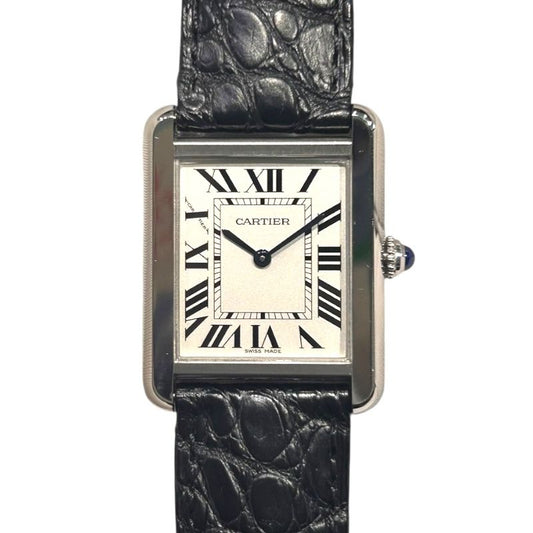 Cartier Tank Solo SM W520005 - Elegant Silver Dial Quartz Watch