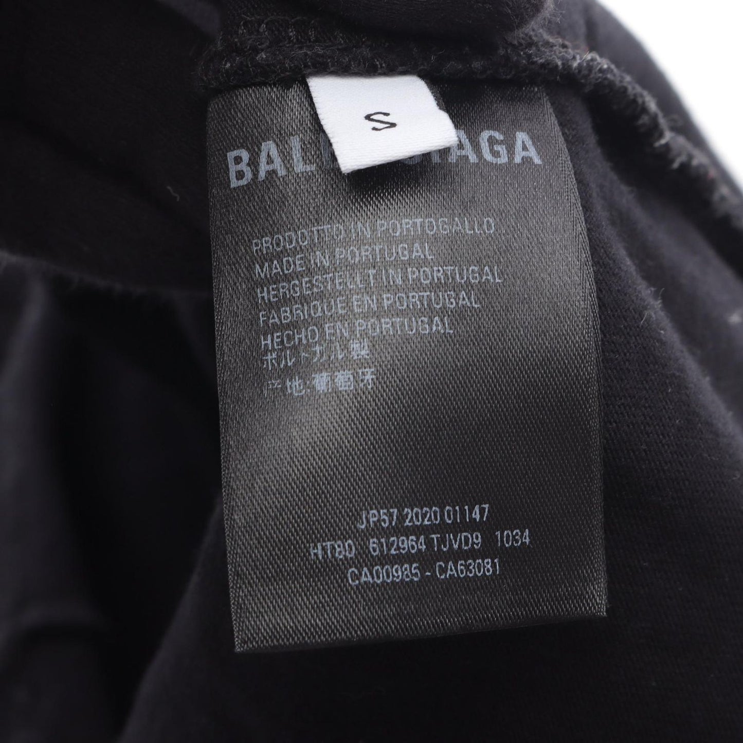 BALENCIAGA Black Cotton Logo Embroidered T-Shirt - Size S