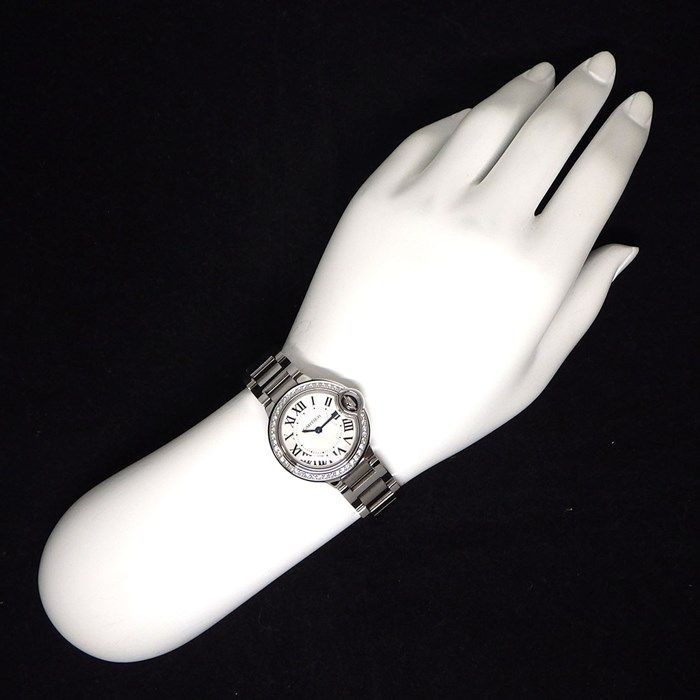 Cartier Ballon Bleu W4BB0015 Diamond Bezel Silver Dial Ladies Watch