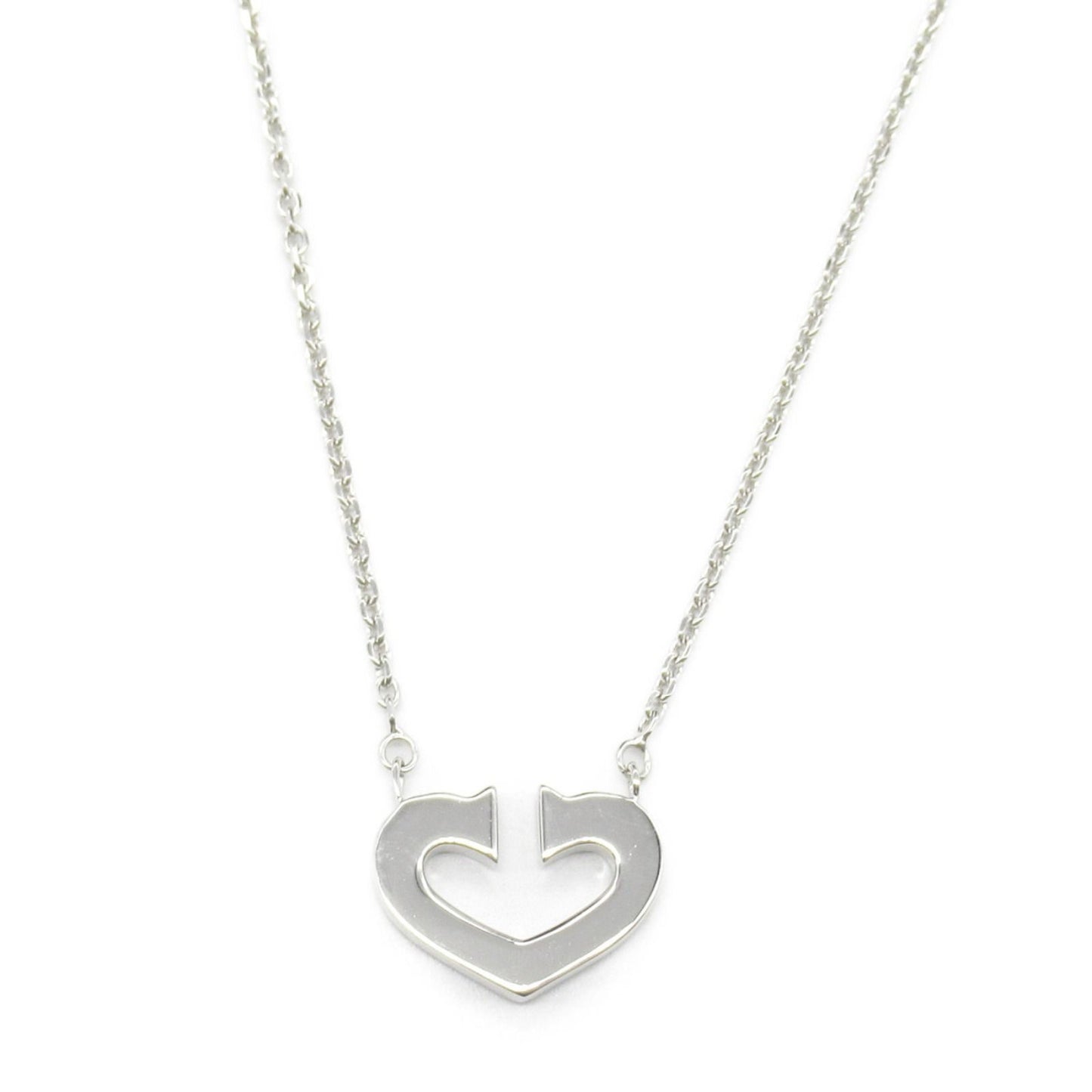 CARTIER C Heart Necklace in 18K White Gold - Timeless Elegance