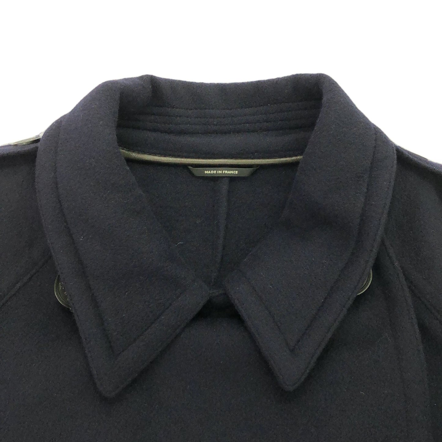 HERMES Navy Cashmere Trench Coat - Timeless Elegance