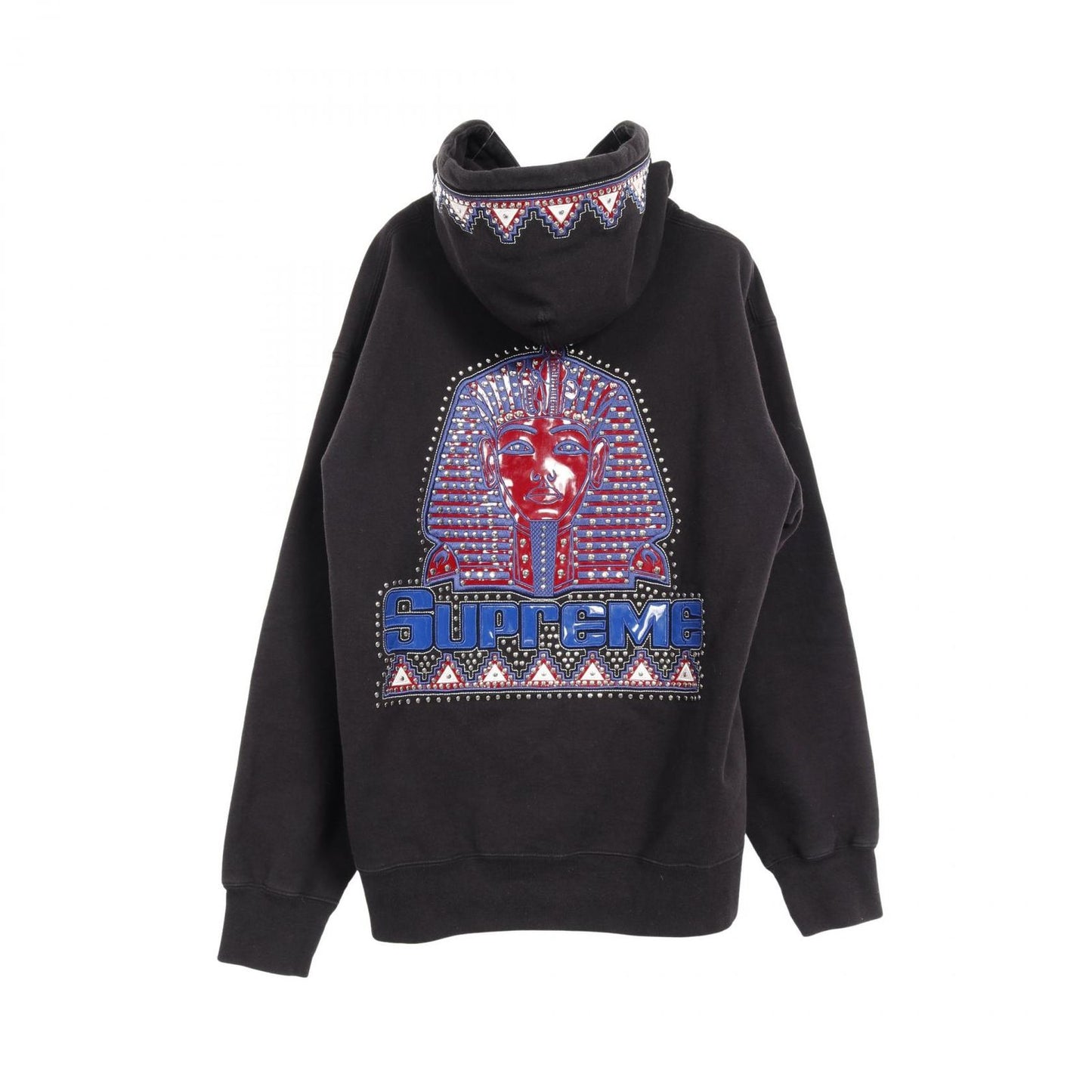 Supreme Pharaoh Studded Hooded Sweatshirt - Black Cotton, Size L