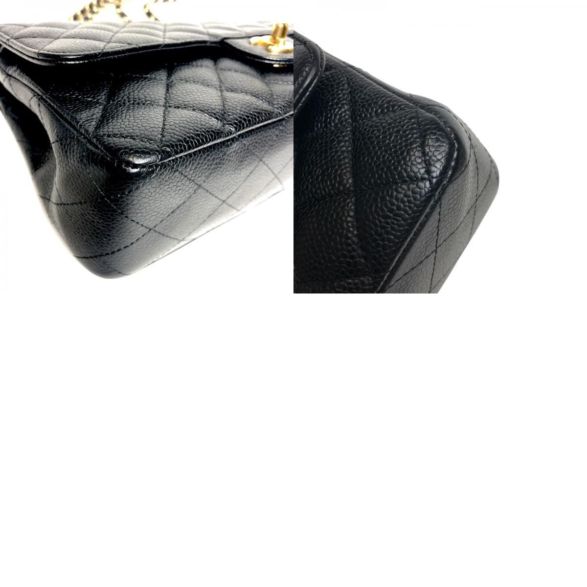 CHANEL Matelassé 25 Black Caviar Skin Shoulder Bag with Gold Hardware