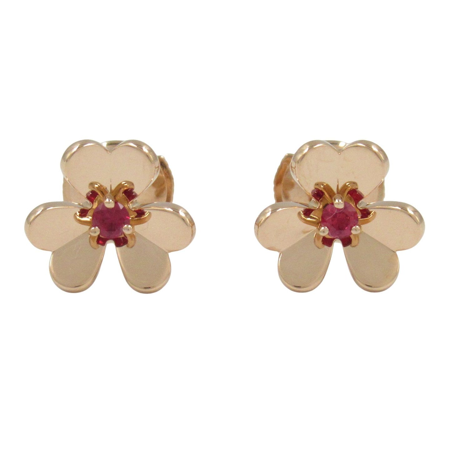 Van Cleef & Arpels Frivole Mini Ruby Earrings in 18K Pink Gold
