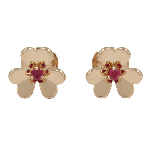 Van Cleef & Arpels Frivole Mini Ruby Earrings in 18K Pink Gold