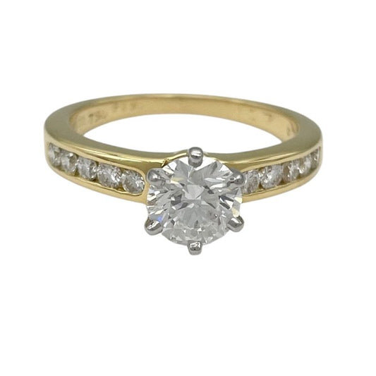 Tiffany & Co. Solitaire Channel-Setting Diamond Ring 0.78ct/0.17ct