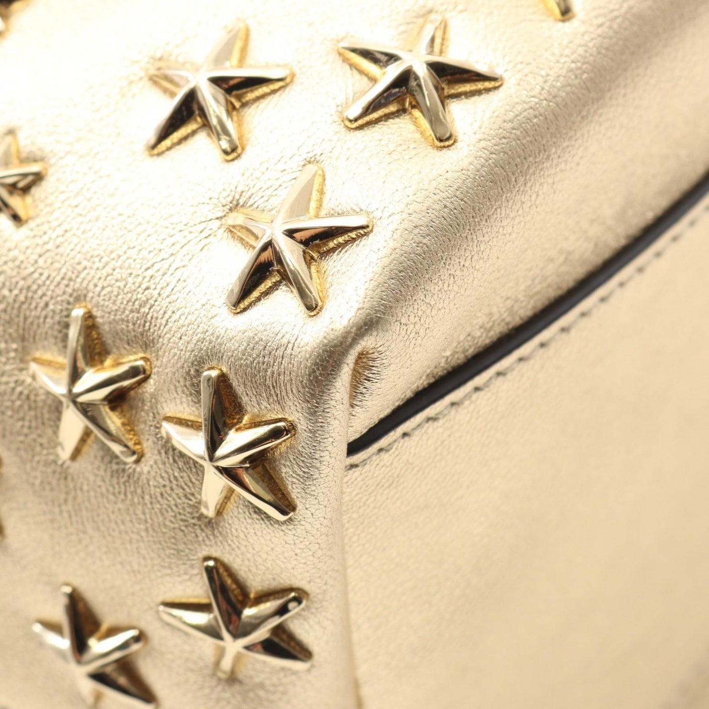 Jimmy Choo Gold Leather Bon Bon Bucket Handbag - Exquisite Craftsmanship