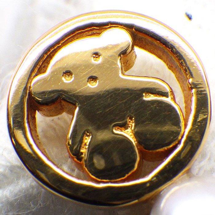 TOUS Bear Motif Pearl Earrings in K18 Pink Gold - Exquisite Craftsmanship
