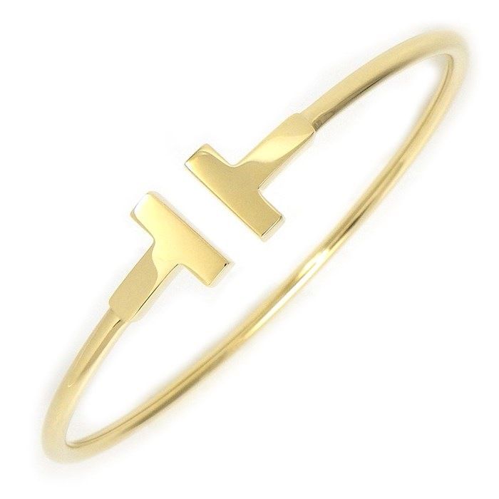 Tiffany & Co. T Wire Medium Bangle in K18 Yellow Gold
