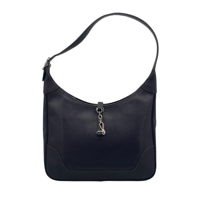 HERMES Trim 31 Indigo Blue Chevre Leather Shoulder Bag