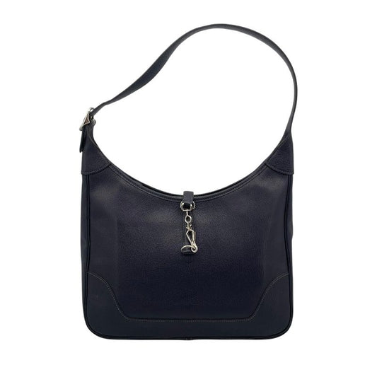 HERMES Trim 31 Indigo Blue Chevre Leather Shoulder Bag