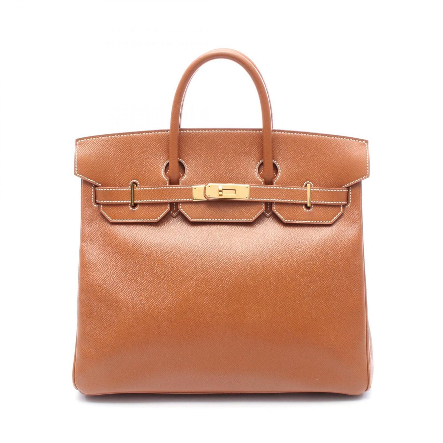 HERMES Haut à Courroies 32 Handbag in Gold Leather