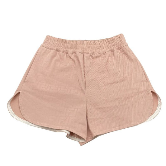 Fendi FF Pattern Cotton Shorts in Pink - Size 38