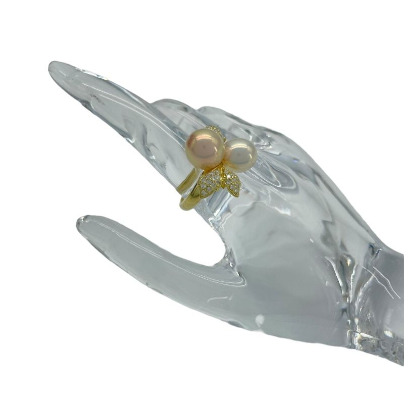 Exquisite K18YG Pearl and Diamond Ring - Timeless Elegance