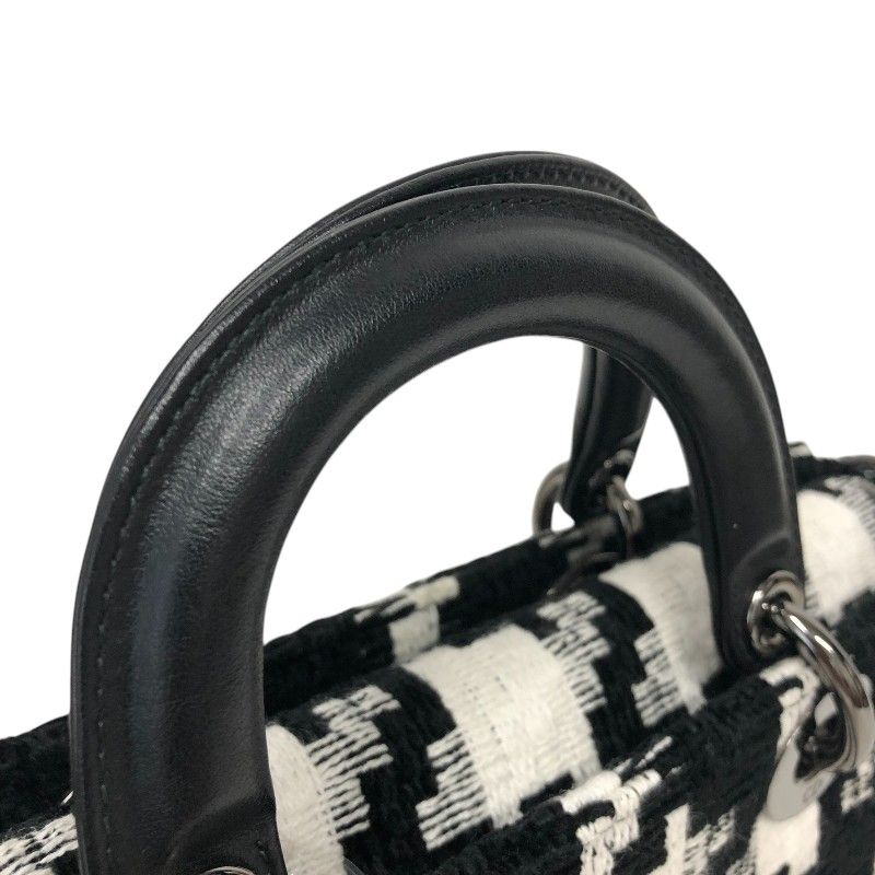 Christian Dior Lady D-Joy Medium Handbag in Black/White Tweed