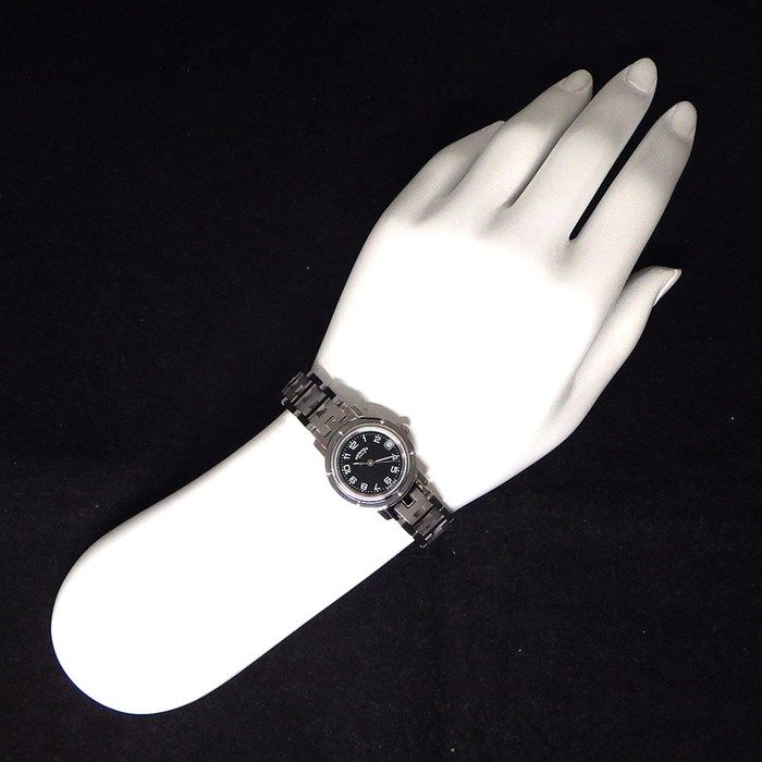 HERMES Clipper CL4.210 Black Dial Quartz Watch - Timeless Elegance