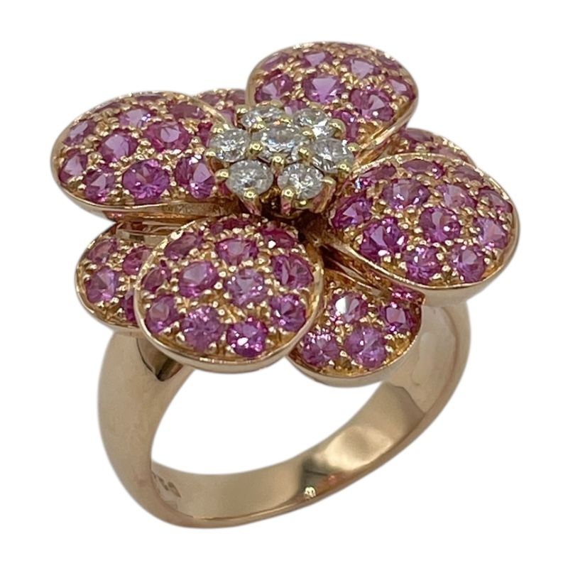 Van Cleef & Arpels Sensation Ring in 750 Pink Gold with Sapphire & Diamonds