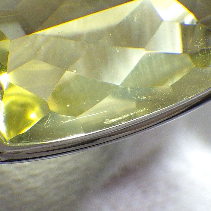BVLGARI Allegra Square Faceted Lemon Quartz Ring in K18 White Gold
