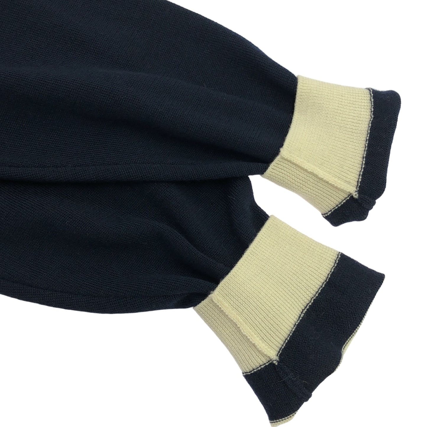 GUCCI Navy & Off-White Wool Dress - Timeless Elegance