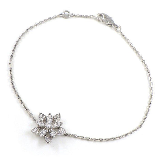 Van Cleef & Arpels Lotus Mini Bracelet in K18 White Gold with Diamonds