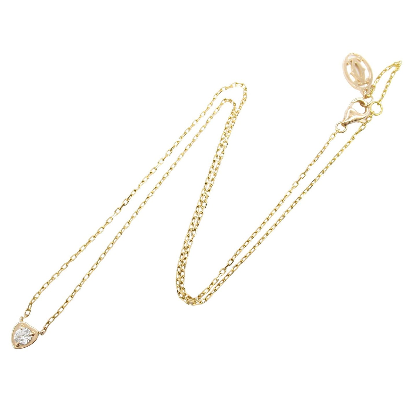 CARTIER Amour Heart Necklace in K18 Pink Gold with Diamonds