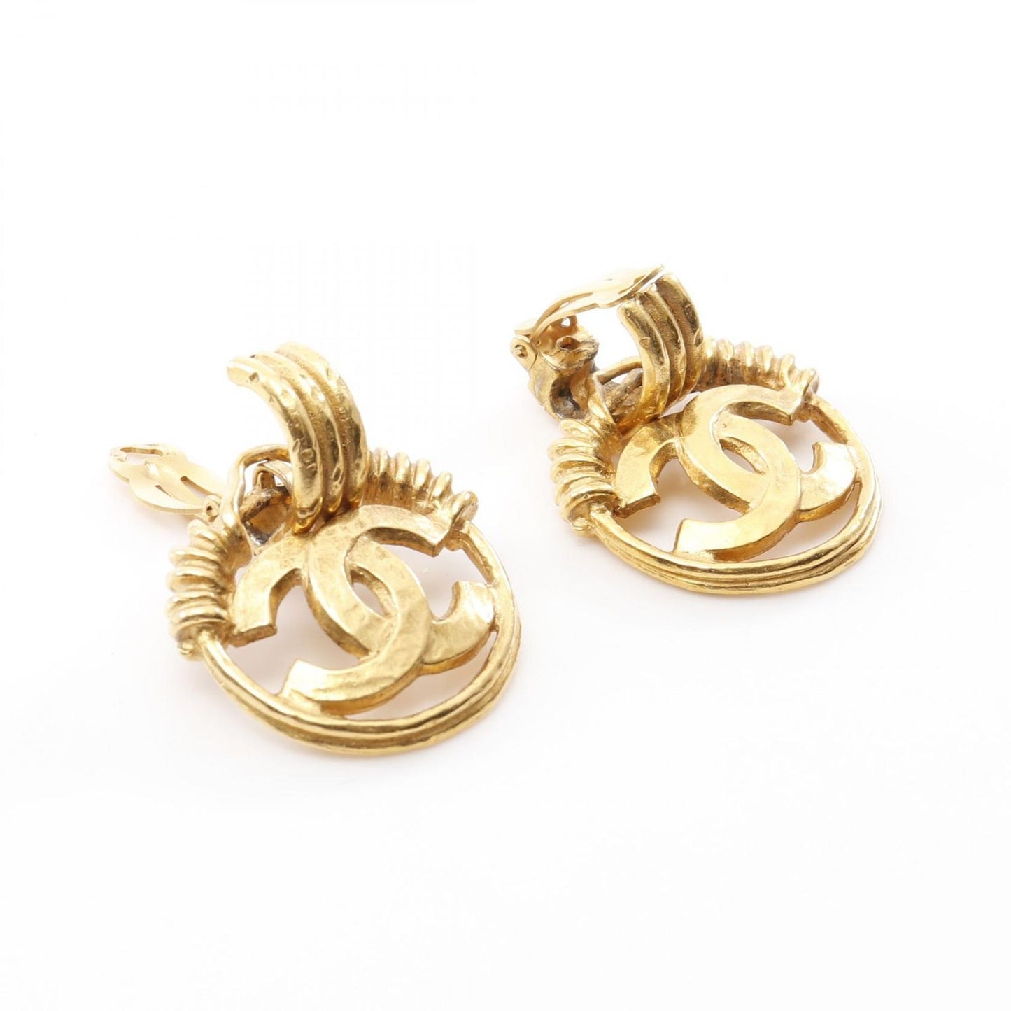 CHANEL Coco Mark Gold Plated Earrings - Timeless Elegance