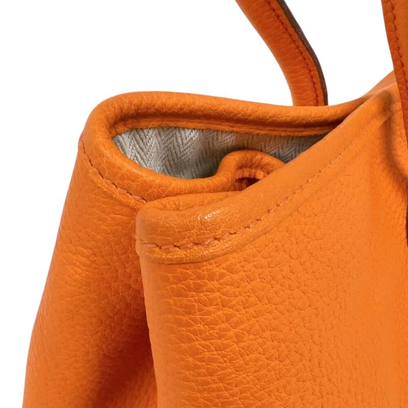 HERMES Garden Party PM Tote Bag - Orange with Silver Hardware