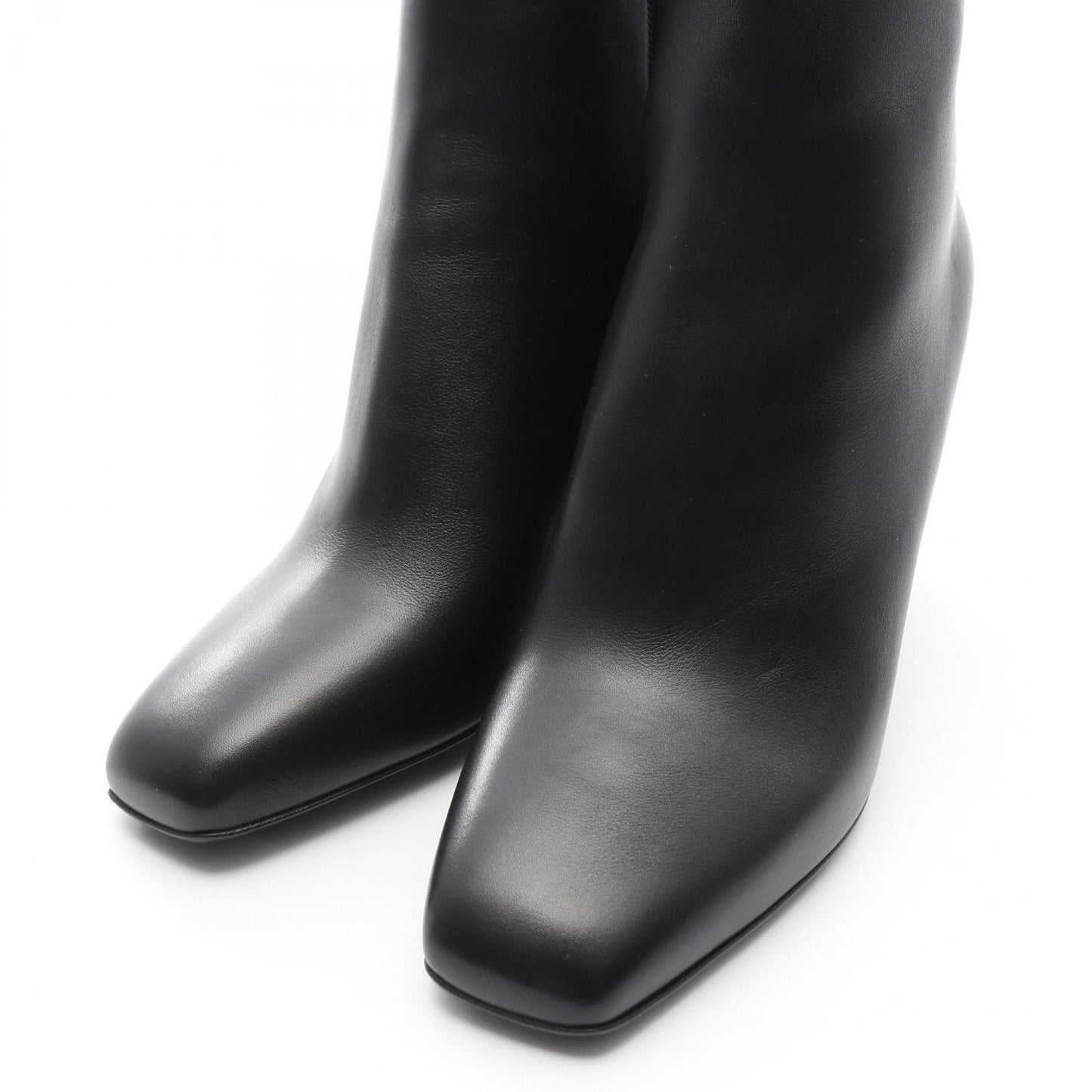 Salvatore Ferragamo Black Leather Short Boots - Unworn Elegance