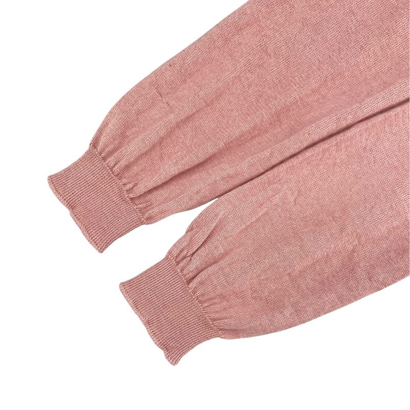 miu miu Love Embroidered Knit Top in Pink - Size 36