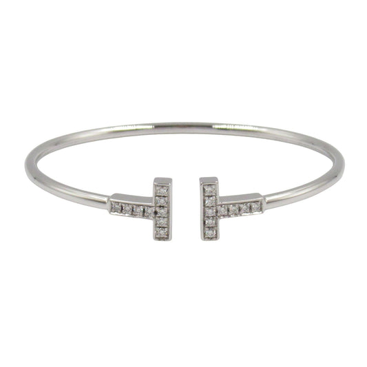 TIFFANY & CO T Wire Diamond Bracelet in 18K White Gold