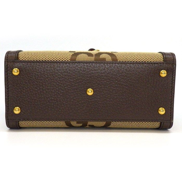 GUCCI Diana Small Handbag in Camel & Ebony Jumbo GG Canvas