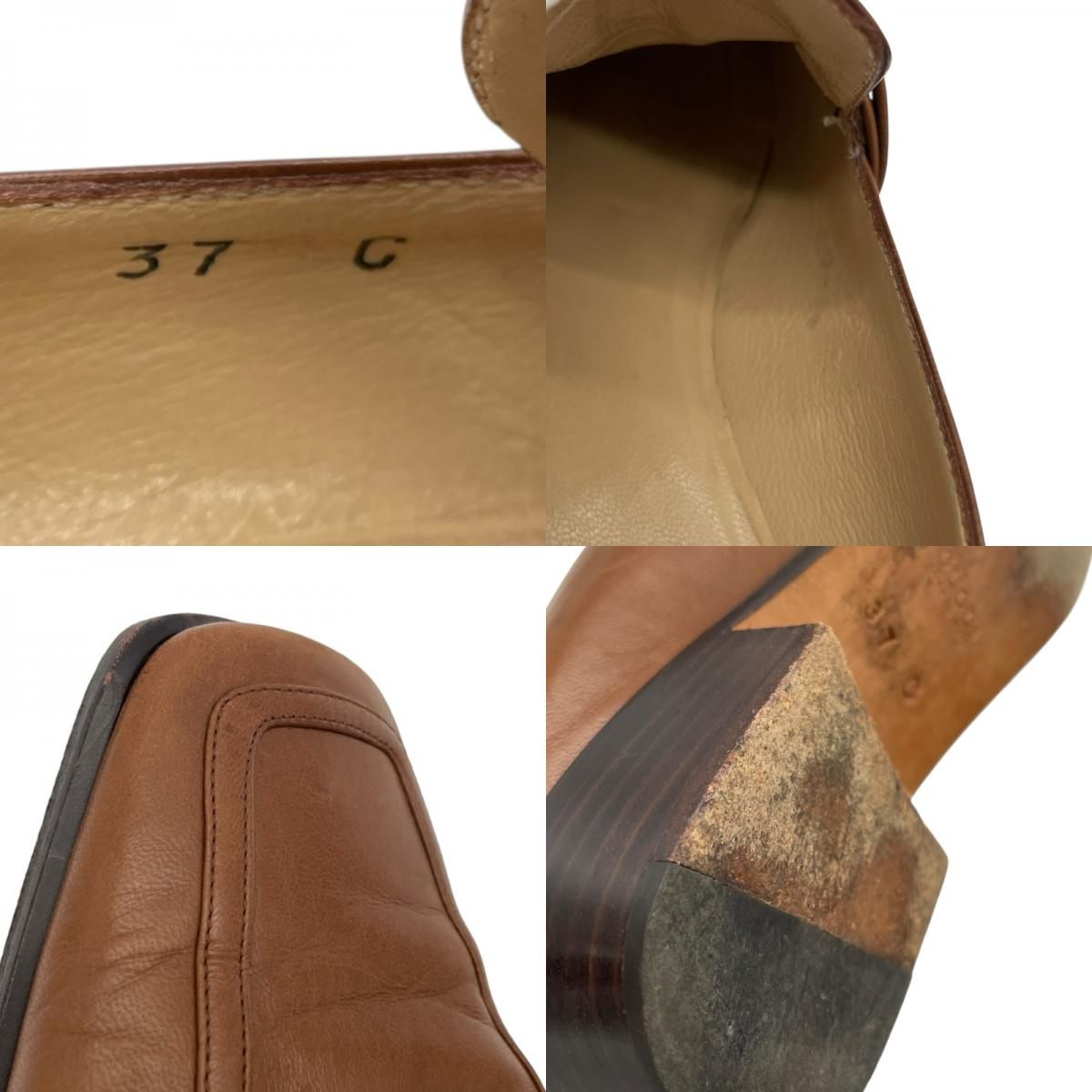 GUCCI Brown Leather Square Toe Loafers for Women - Timeless Elegance