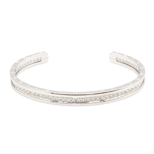 BVLGARI B.zero1 Open Bangle with Diamonds in 18K White Gold
