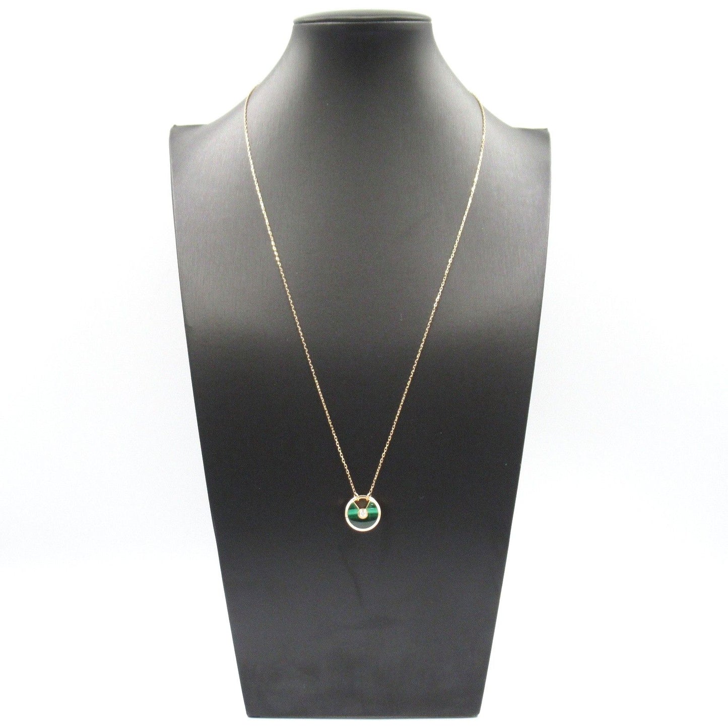 CARTIER Amulette Necklace with Malachite & Diamonds in 18K Pink Gold