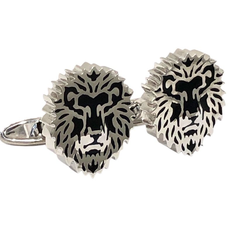 Carrera y Carrera Lion Cufflinks in 750WG Silver - Exquisite Craftsmanship