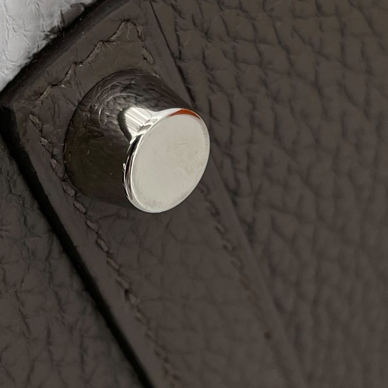 HERMES Birkin 25 U Stamp Etain/Silver Hardware Handbag