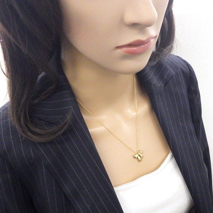 Tiffany & Co. Bow Ribbon Motif Necklace in K18 Yellow Gold