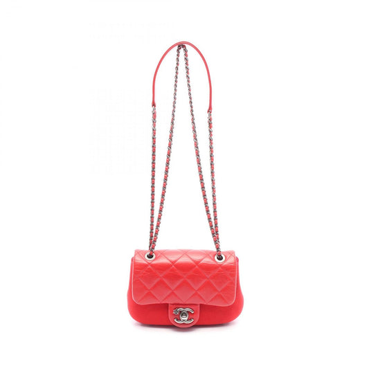 CHANEL Matelassé Mini Shoulder Bag in Red Leather