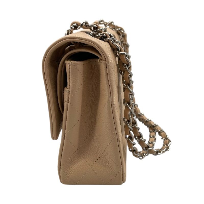 CHANEL Matelassé 25 Beige Caviar Leather Shoulder Bag