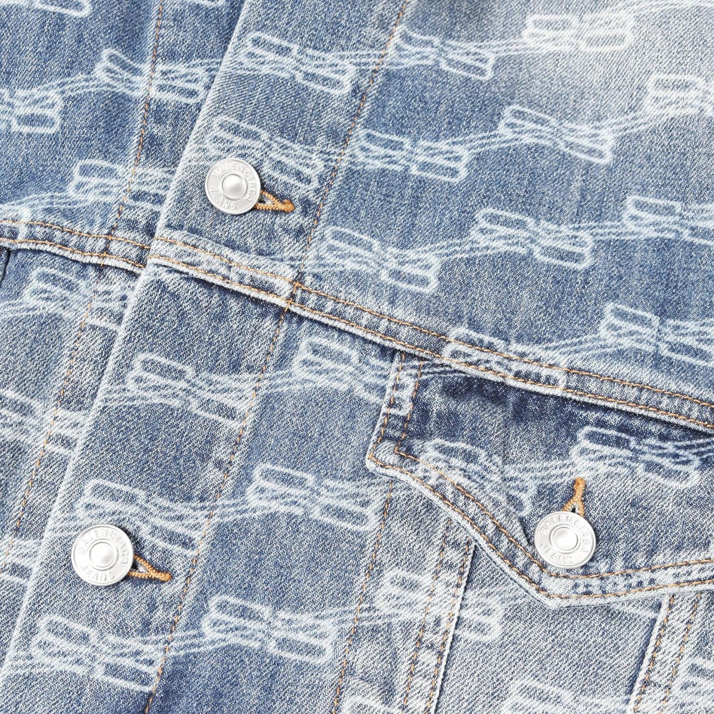 BALENCIAGA BB Monogram Denim Jacket - Exclusive Blue Edition