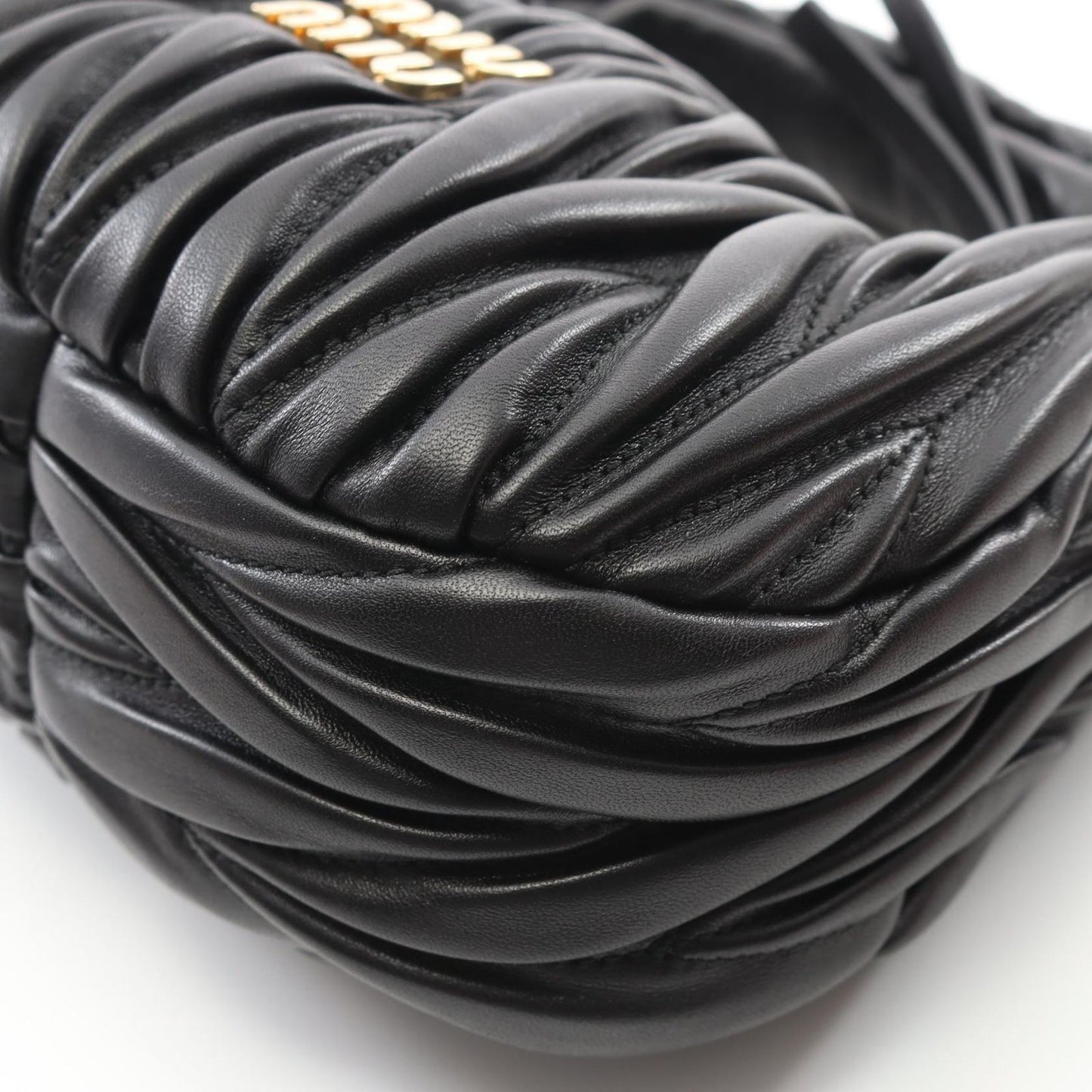 Miu Miu Wonder Matelassé Black Leather 2-Way Shoulder Bag