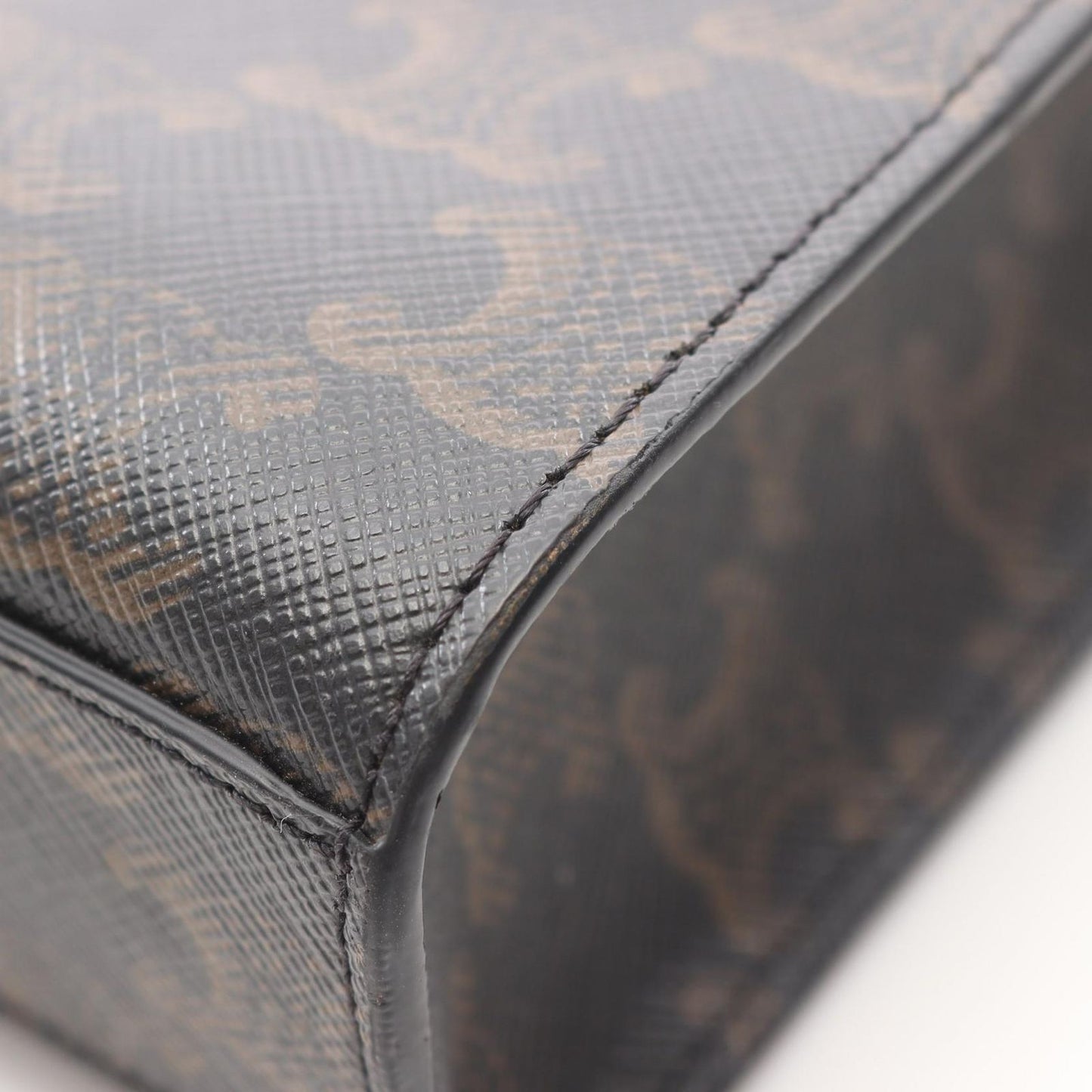 CELINE Mini Vertical Cabas Trionf Handbag - Dark Brown PVC Canvas