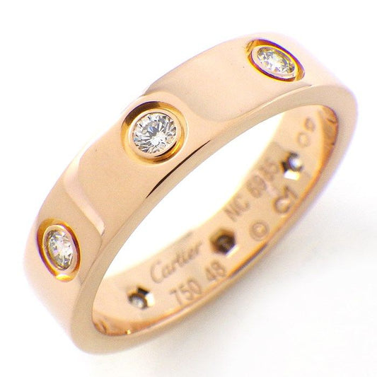 Cartier Love Ring SM with Diamonds in K18 Pink Gold - Size 8