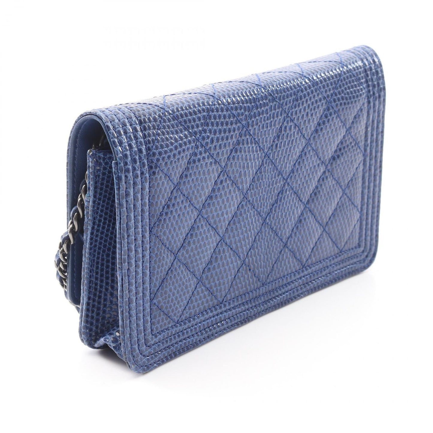 CHANEL Boy Chanel Exotic Leather Shoulder Bag in Blue