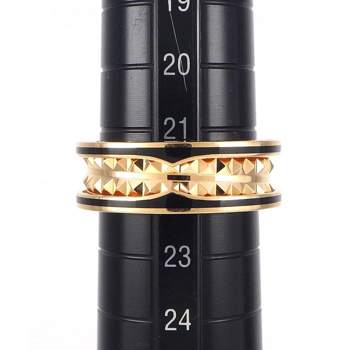 BVLGARI B-zero1 Spiral Ring in K18 Pink Gold & Black Ceramic