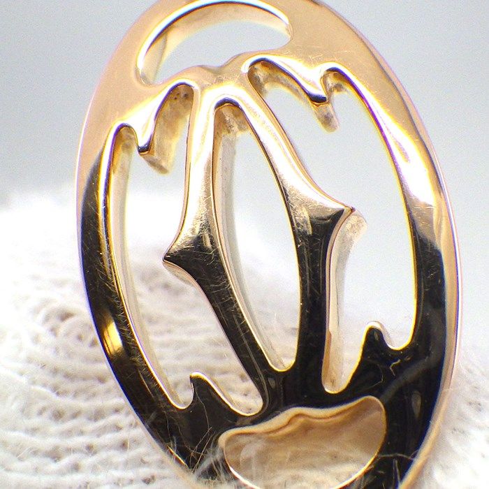 Cartier Double C Logo Necklace in K18 Pink Gold with Diamonds