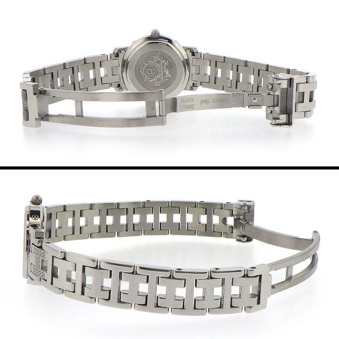 HERMES Clipper Nacre CL4.230 Diamond Bezel Quartz Watch