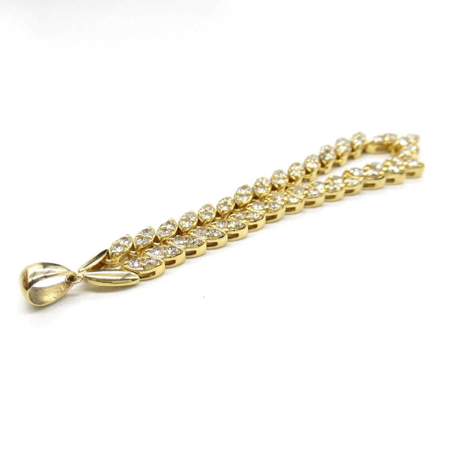 Exquisite K18 Yellow Gold Diamond Pendant - 9.1g Luxury Jewelry